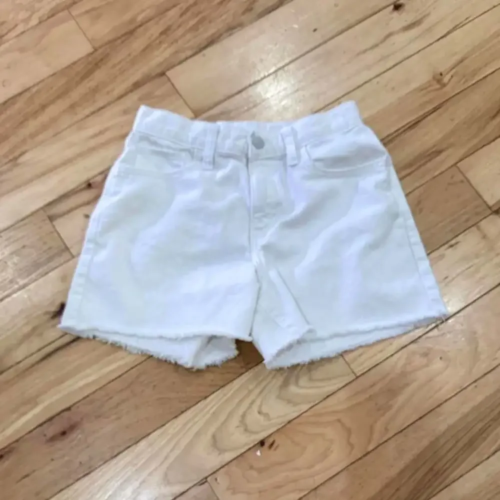 Old Navy Kids High-Rise Adjustable Waist White Denim Shorts